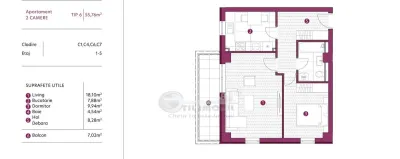 Apartament primitor 2 camere – 55.76 mp de confort COMISION 0% - foto 2