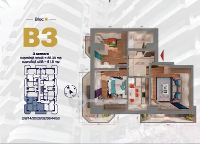 Apartament 3 camere, 85 mp | Investiție excelentă | COMISION 0% - Iasi