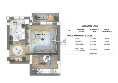 Ap.1 camera, decomandat, 40mp,Bucium-Visan, 0% comision - Iasi