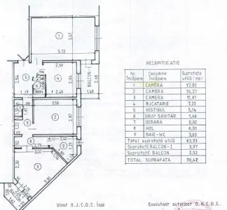 Apartament cu 3 camere - 71 m.p.- Nicolina 2, geam la baie - foto 12