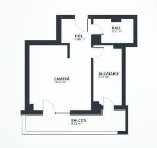 BLOC NOU! Ap. cu o camera decomandat Tatarasi 45 mp 82.660 euro+TVA - foto 6
