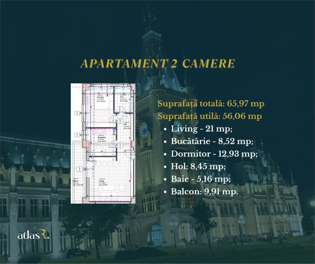 Apartament 2 camere | Intabulat | 63,98 mp | 119.995 euro - foto 10