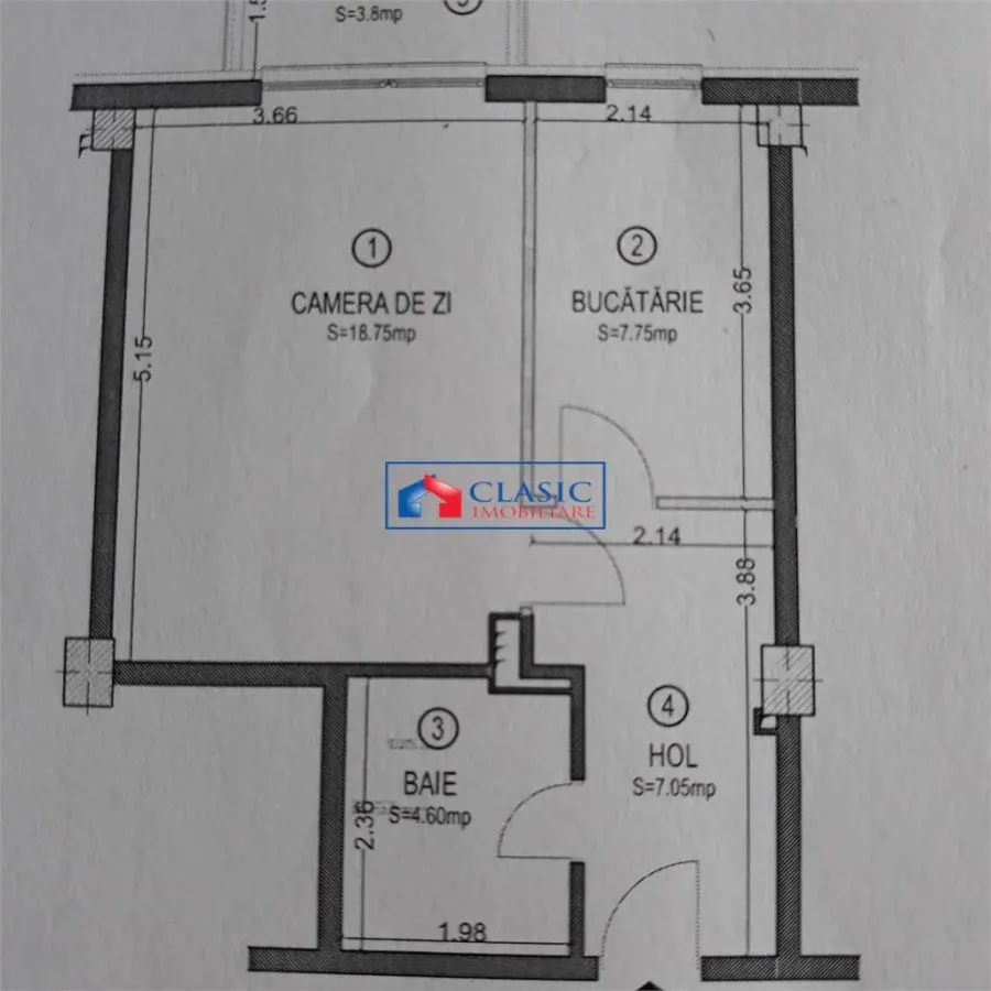 Vanzare apartament 1 camera bloc nou, finisat mdoern in Manastur- zona Campului - foto 8