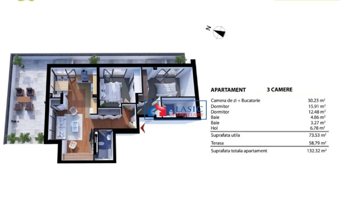 Vanzare apartament 3 camere tip penthouse cu terasa de 60 mp zona Baza Sportiva Gheorgheni - foto 6