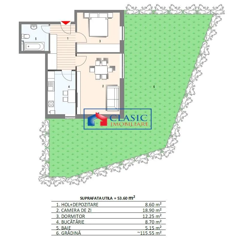 Vanzare apartament 2 camere cu gradina bloc nou Manastur zona Campului, Cluj-Napoca - foto 1