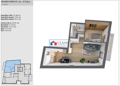 Vanzare apartament 2 camere constructie noua cu 11 apartamente, Semicentral - Cluj-Napoca