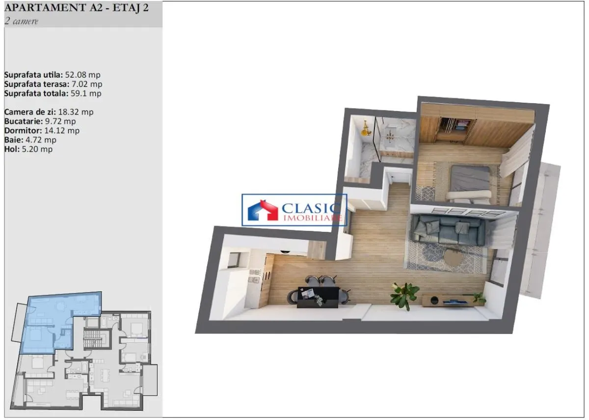 Vanzare apartament 2 camere constructie noua cu 11 apartamente, Semicentral - foto 1
