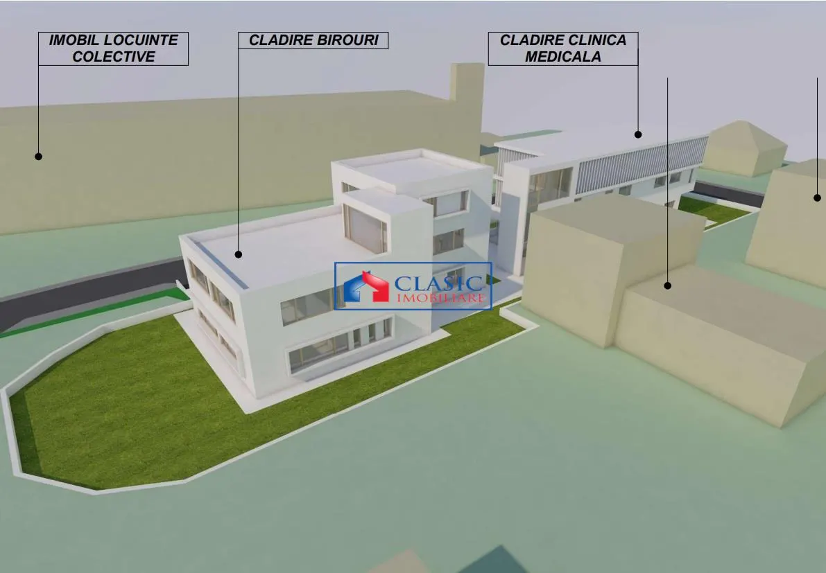 Vanzare teren 1166 mp cu proiect imobiliar autorizat S+P+2E pentru Clinica si Birouri in Gruia - foto 4