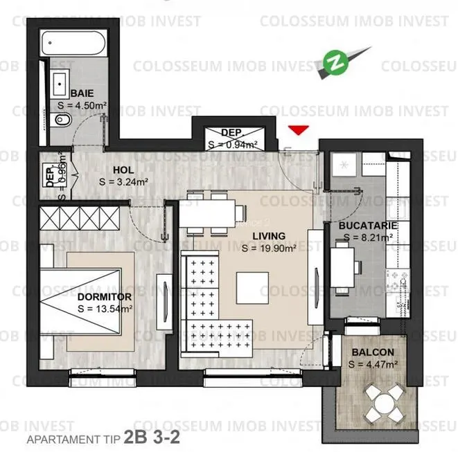Apartament 2 camere, decomandat - zona Noua - foto 6