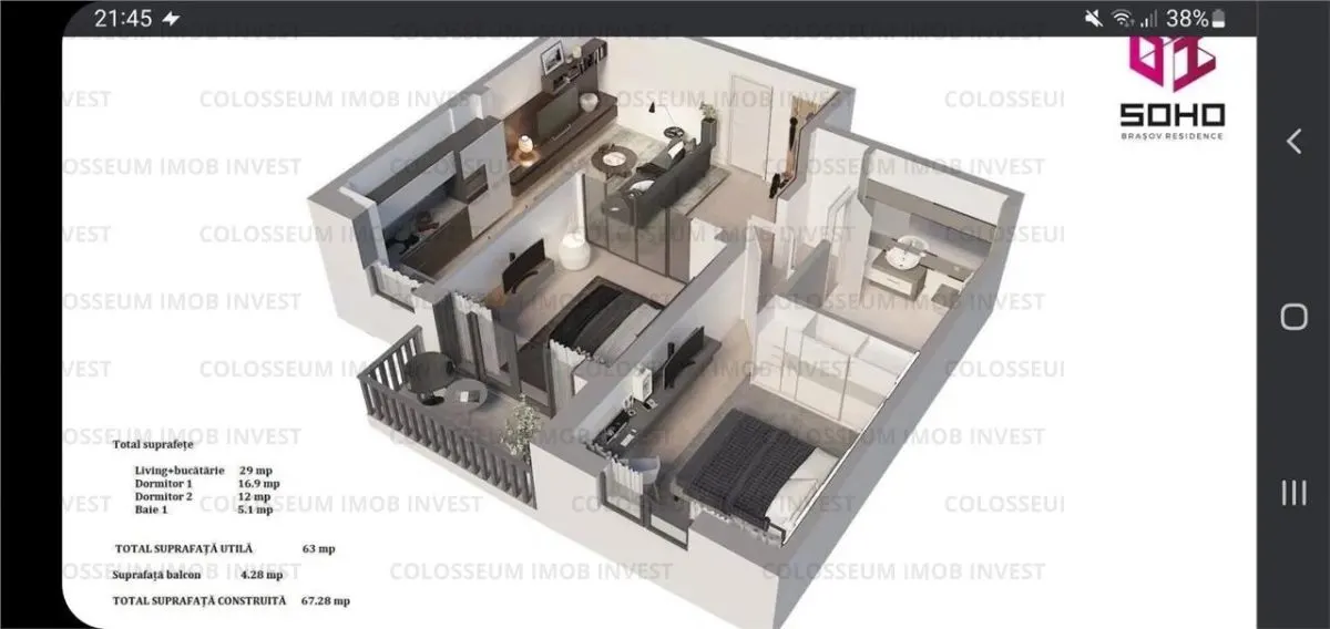 Apartament 3 camere, decomandat - Soho Residence - foto 8