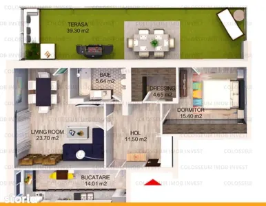 Apartament 2 camere mobilat, utilat - zona Tractorul - foto 15