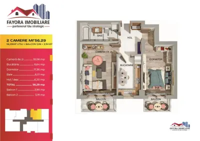Apartament 2 Camere de Vanzare in Ansamblu Rezidential Nou - foto 2