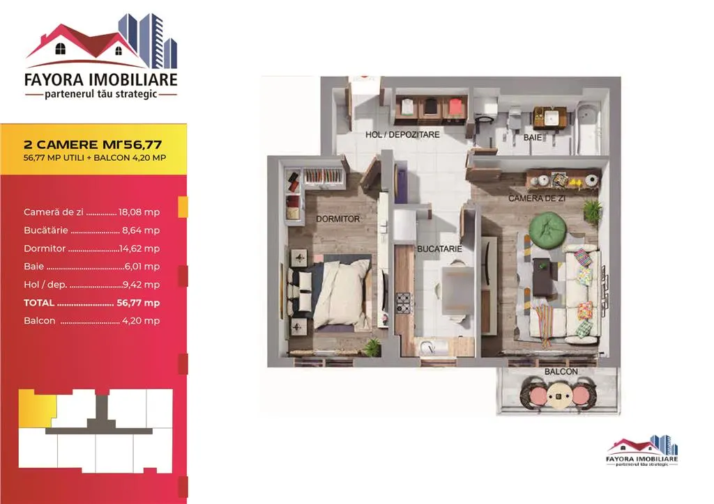 Apartament 2 Camere de Vanzare in Ansamblu Rezidential Nou - foto 3