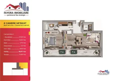 Apartament 2 Camere de Vanzare in Ansamblu Rezidential Nou - foto 5