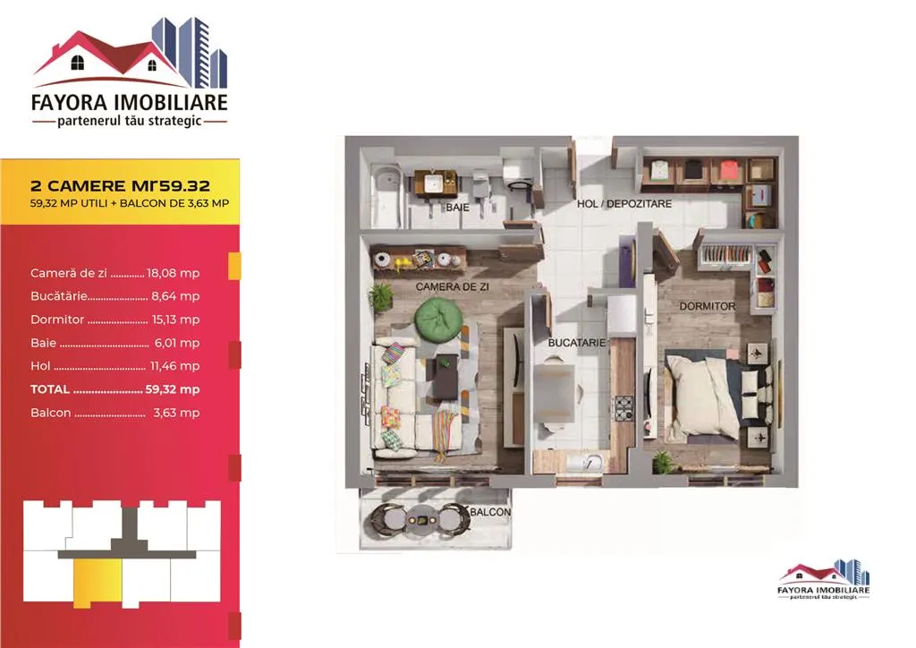 Apartament 2 Camere de Vanzare in Ansamblu Rezidential Nou - foto 7