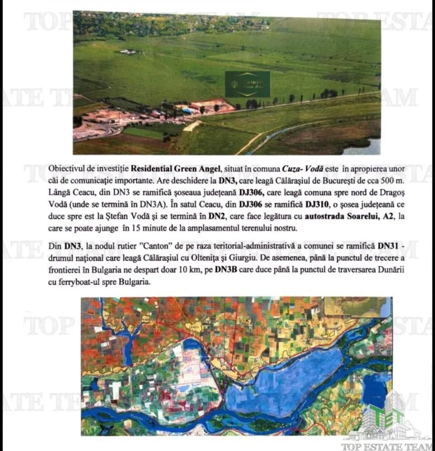 Oportunitate rara, teren intravilan cu proiect aprobat , 12,5 HA, Calarasi- Ceaucu, amplasat in pozitie excelenta - foto 3