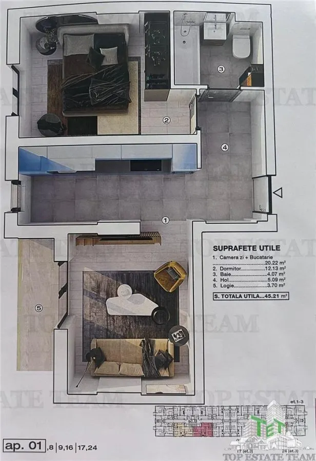 Apartament modern 2 camere, incalzire in pardoseala, posibilitate loc de parcare acoperit, in BRAGADIRU,  Balcon, Bloc NOU - foto 2