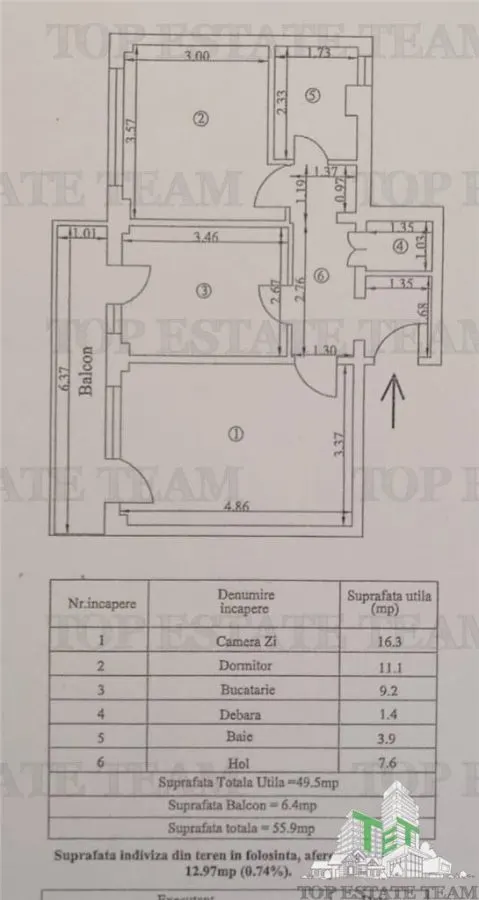 Apartament 2 cam. Vidin - scoala 20 - vanzare - Braila - foto 8
