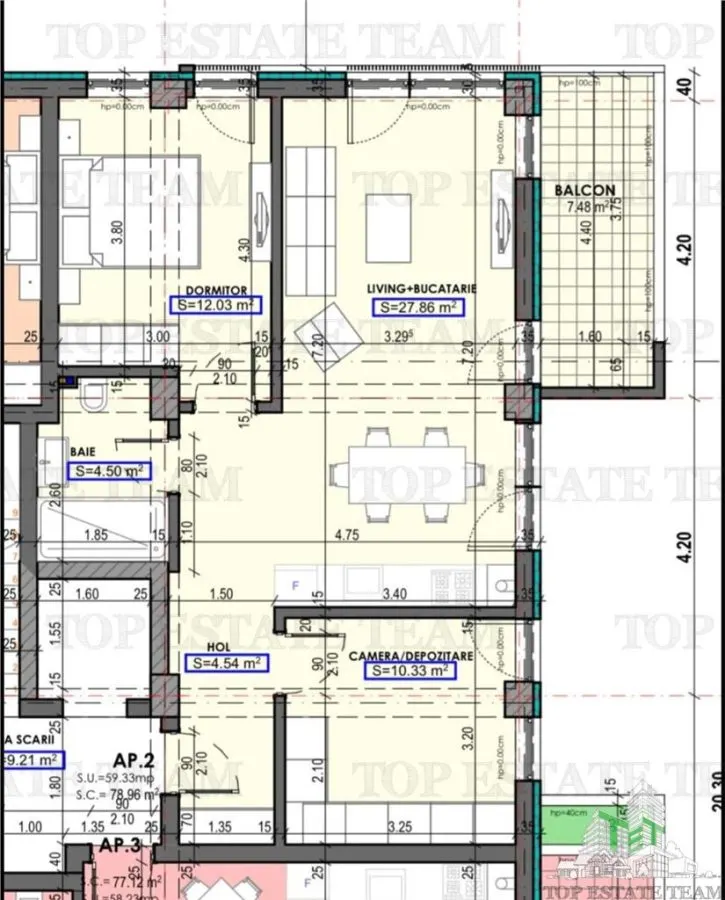 Apartament 3 camere in proiect nou - Bratianu Constanta - TVA inclus - foto 2