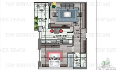 Apartament 2 camere spatios bloc finalizat sector 6-Militari - foto 4