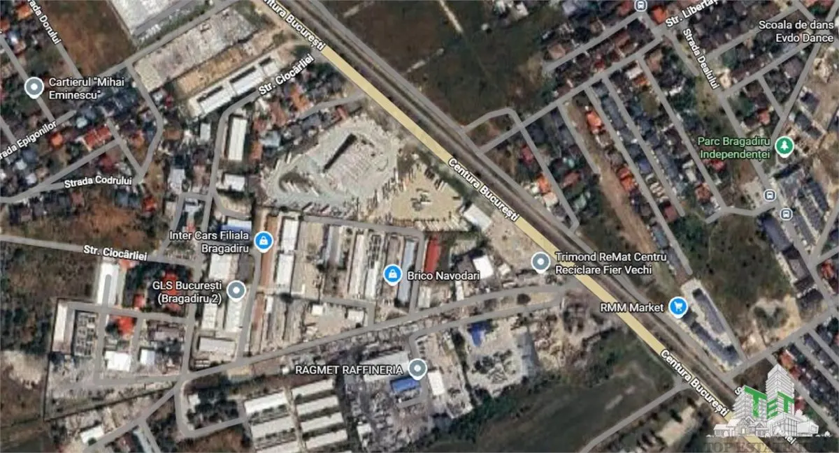 Teren intravilan 7500 mp la pretul de 120e/mp+tva cu iesire la centura capitalei in loc. Bragadiru ideal pentru hale industriale sau centre logistice. - foto 1