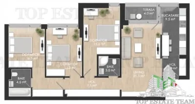 Apartament cu 4 camere de vanzare in zona de Nord - foto 9