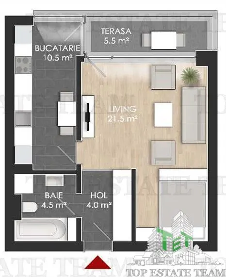 Studio de vanzare in Nord/ Aproape de centura intr-un complex - foto 6
