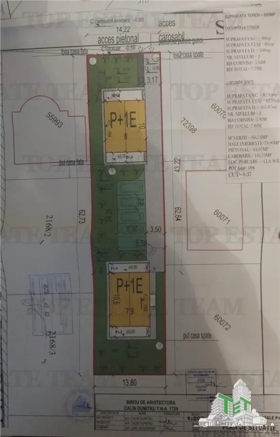 Teren intravilan 880 mp cu proiect autorizat 2 case P+1, Comuna Berceni - foto 4
