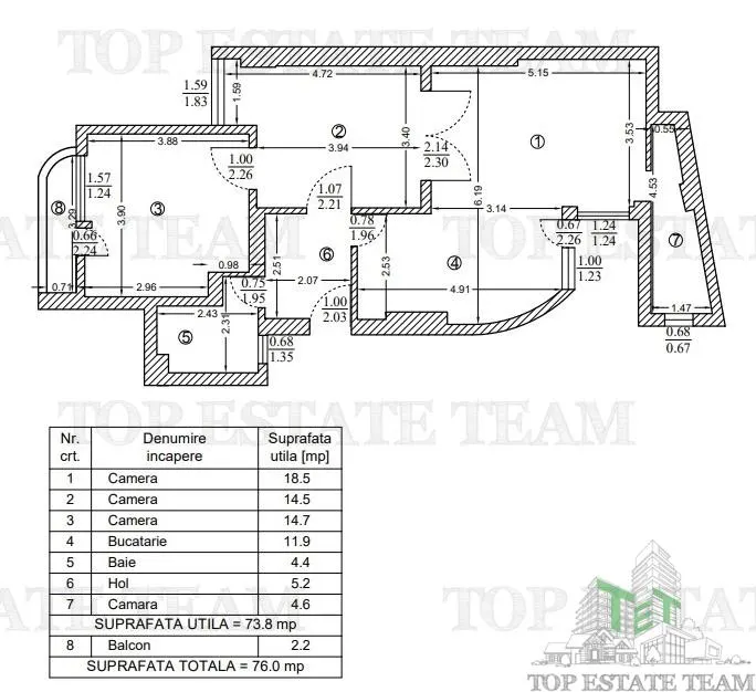 Apartament 3 camere de vanzare, zona Armeneasca - foto 1