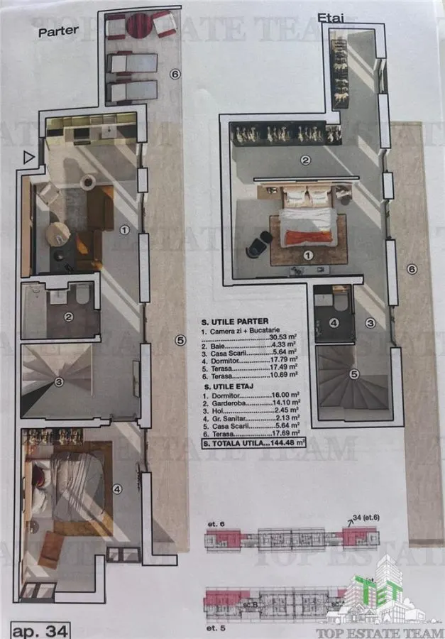 PentHouse modern 3 camere, incalzire in pardoseala, posibilitate loc de parcare acoperit, in BRAGADIRU,Prel. Gh. 3 terase, Bloc NOU - foto 6