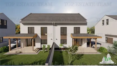 Vila individuala cuplata 5 camere, P+1+M, incalzire in pardoseala, toate utilitatile, 227mp teren, finisaje premium, in PREL. GHENCEA/BRAGADIRU - foto 4