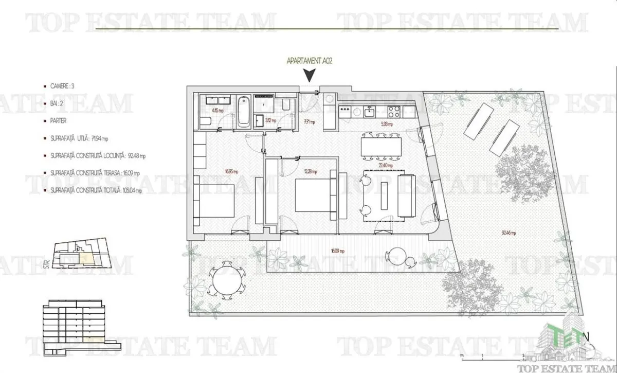 Apartament 3 Camere cu 92 mp gradina, bloc Boutique, Bucuresti, Parcul  Operei - foto 12