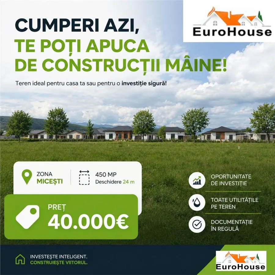 Teren Micesti / CUMPERI AZI , CONSTRUIESTI DE MAINE - foto 1