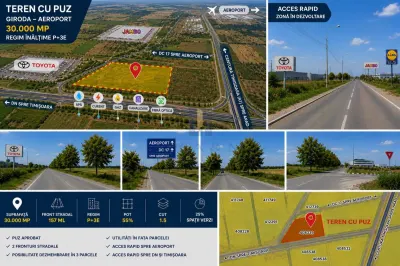 Teren cu  PUZ  Lidl  Ghiroda Aeroport cu  regim inaltime P+3E . - foto 2