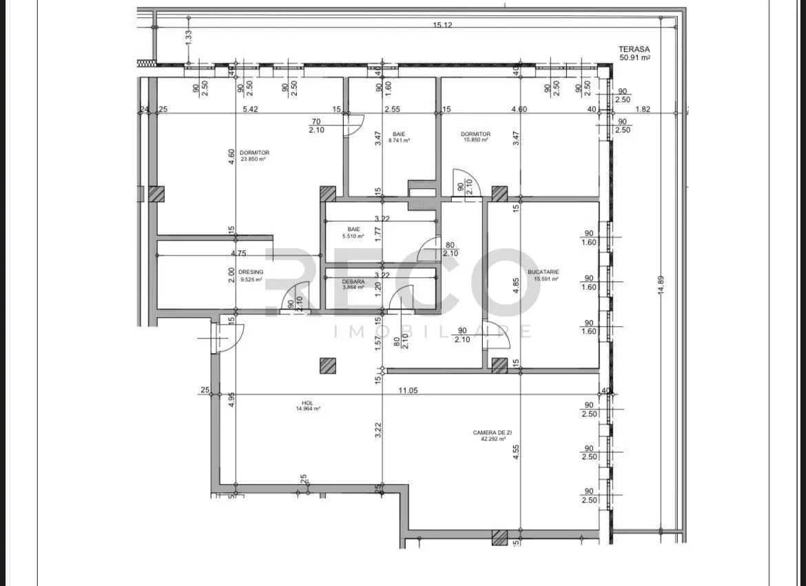 RECO Penhouse cu 3 camere 140  mp utili -ULTRACENTRAL-NOU - foto 2