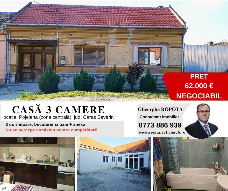 Casa 3 camere + teren in Pojejena, jud. Caras Severin - foto 1