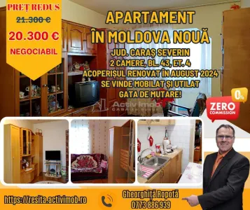 Moldova Noua, Apartament 2 Cam. Semidecomandat - Moldova Noua