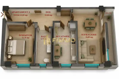 Apart 2 cam| Bloc nou| 68mp| Rate 3 ani| Burdujeni| ID:1779 - foto 10