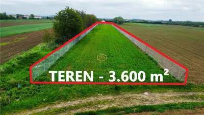 Teren 3.600 mÂ² in Odoreu | 7 km de Satu Mare | 160 m de Principala - foto 3