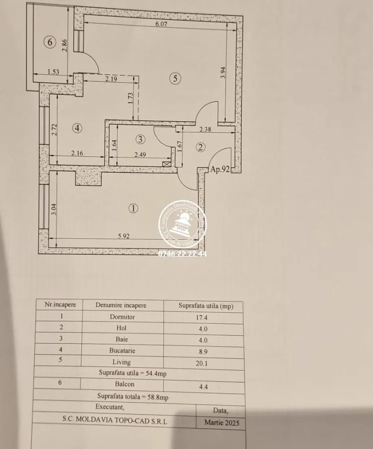 Apartament 2 camere Tatarasi Bloc nou - foto 6