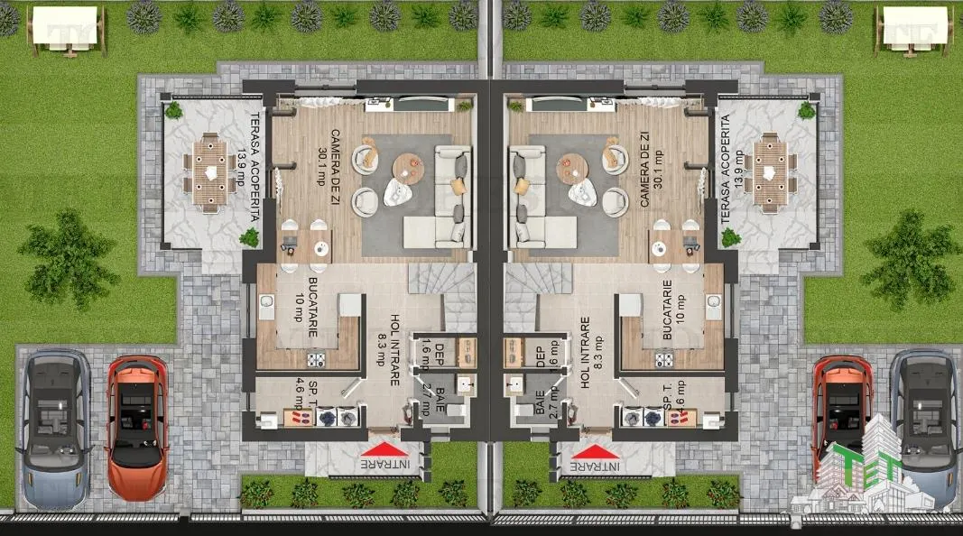Vila individuala cuplata, in complex rezidential modern, cu 4 camere, toate utilitatile, Drumul Taberei, zona Valea Oltului 5 minute de metrou - foto 5