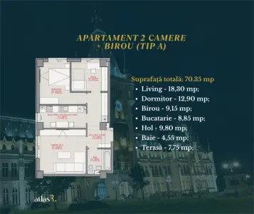 Apartament 2 camere + birou | 70,35 mp | Freya Home - foto 10