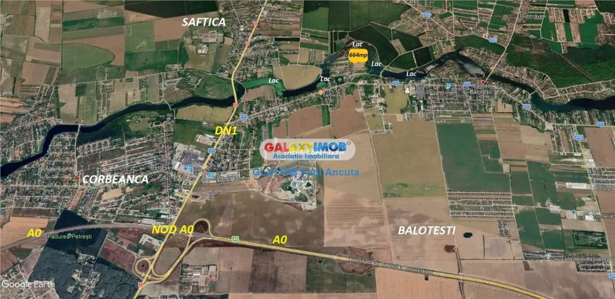 Teren lot casa Balotesti 664 mp  str Malinului cu Florilor sosea - foto 3