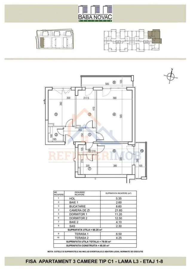 Vanzare 3 camere Baba Novac Residence 79mp - foto 9