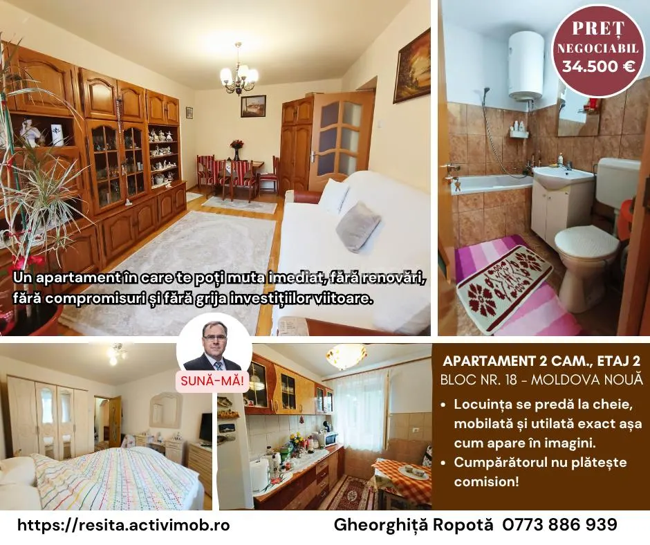 Apartament 2 camere in zona centrala Moldova Noua - foto 1