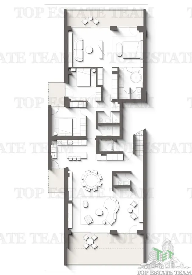 Penthouse spectaculos cu vedere frontala la mare si padure  4 camere | terasa privata 163 mp | lux exclusivist, Olimp, Constanta - TVA inclus in pret - foto 4