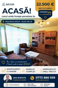 Apartament 2 cam. in Moldova Noua - Moldova Noua