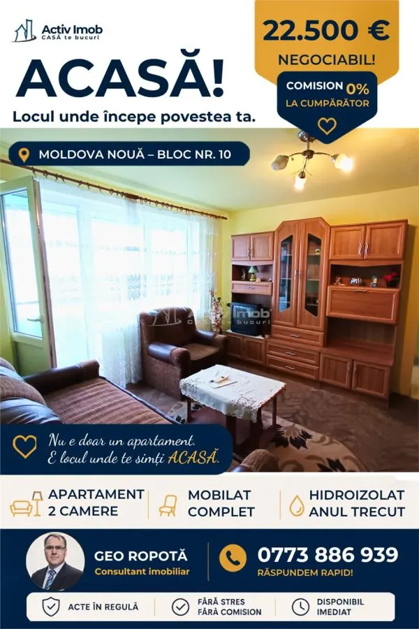 Apartament 2 cam. in Moldova Noua - foto 1