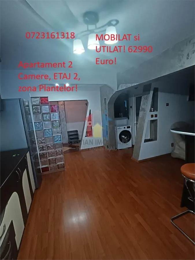 MOBILAT si UTILAT! Ap 2 camere, ETAJ 2, Balcon de 7m - foto 1