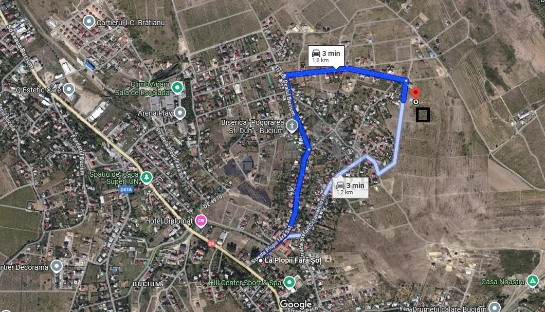 Bucium str Teascului lot 500mp intravilan  utilitati aproape - foto 1